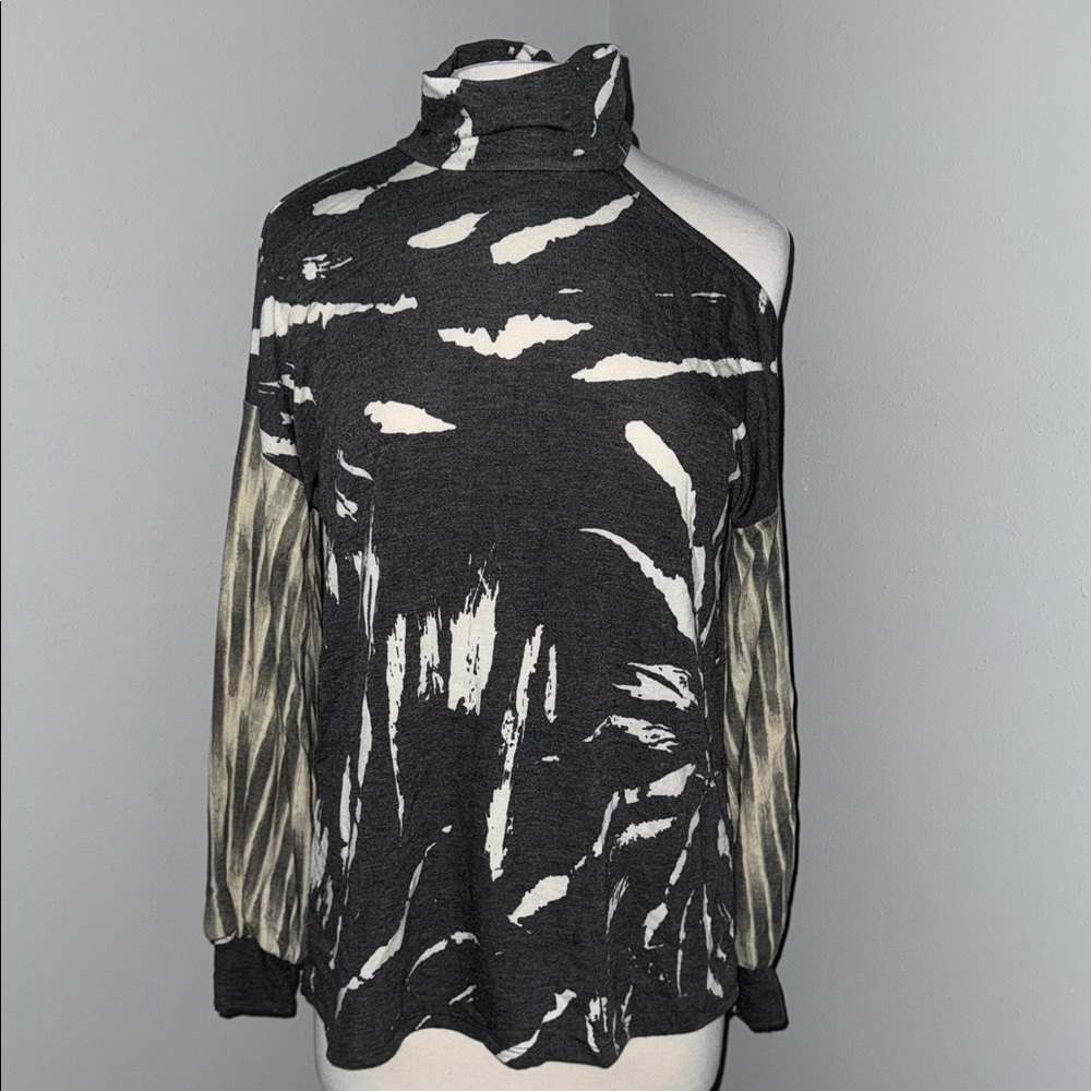 BiBi Black and White Cowl Neck Sweater